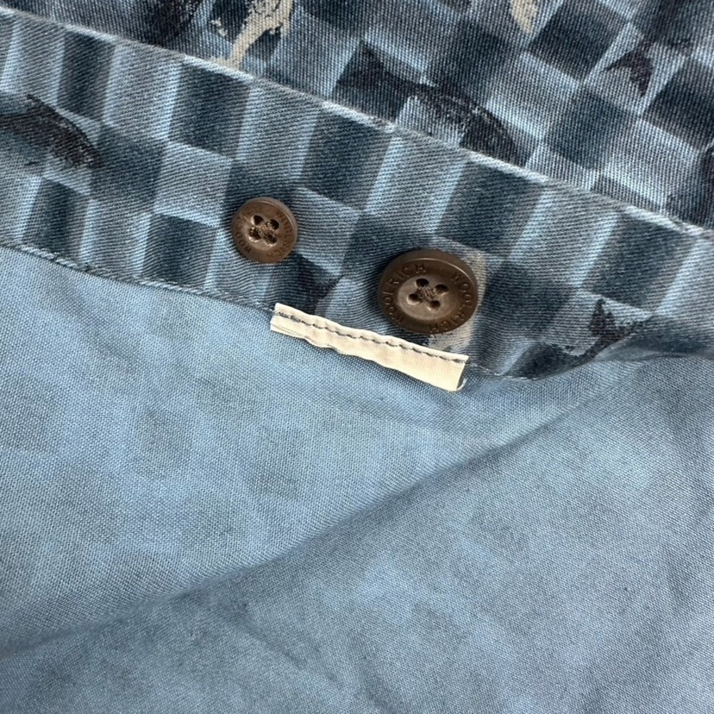 Woolrich Shirt Mens Large Fishing Blue All-Over Print Fishing Theme Button - Picture 3 of 8